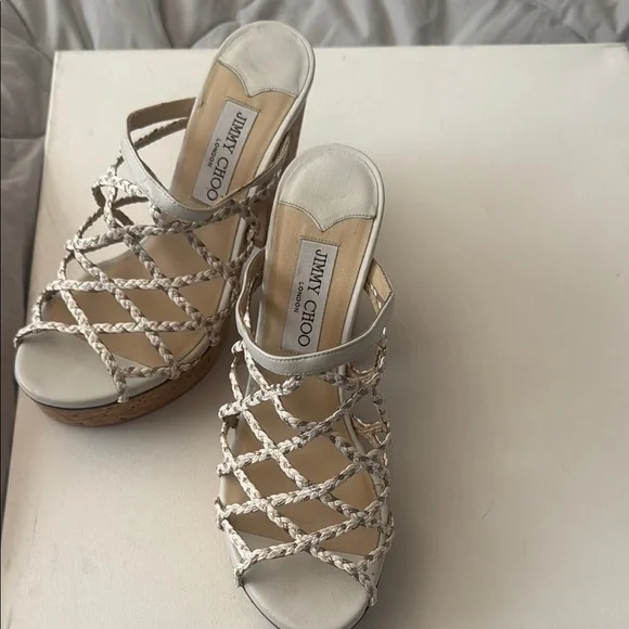 Jimmy Choo Cream Wedges Elegant Design - Picture 4 of 5